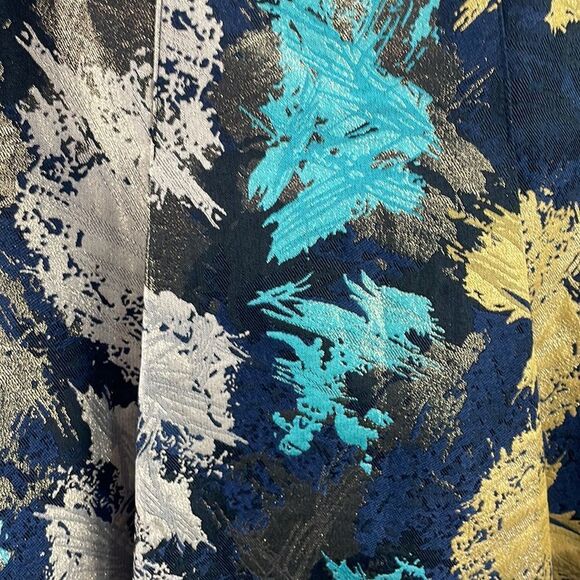 Miri Grey Gold Blue Metallic Brocade Skirt - Picture 4 of 4